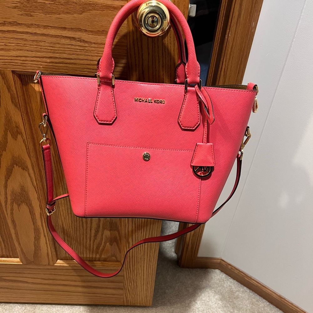 Coral Michael Kors purse
